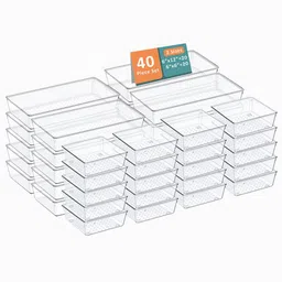Kuber Industries Transparent 40 Pieces Reusable Drawer Organiser Organisers-3