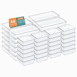 Kuber Industries Transparent Set of 6 Reusable Drawer Organiser Organisers-14
