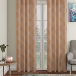 HOSTA HOMES Set Of 2 Brown Floral Door Curtain-image-75