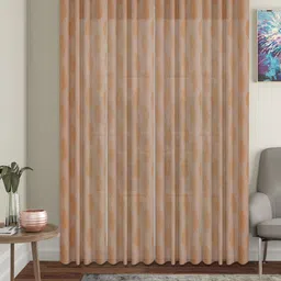 HOSTA HOMES Pack Of 4 Brown Self Design Door Curtain-image-33