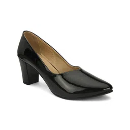 pelle albero Black Colourblocked Party Block Pumps-27