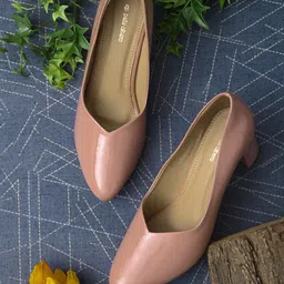 pelle albero Pink Striped Party Block Pumps with Bows-image-39