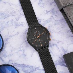 PAUL HEWITT Men Black Embellished Dial Chronograph Watch PH-C-B-BSR-5M-13