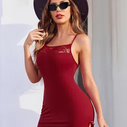 AROUSY Self Design Shoulder Strap Net Baby Doll image 1