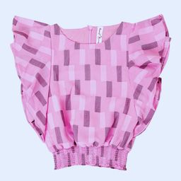 Hunny Bunny Geometric Print Chiffon Blouson Top-picture-4
