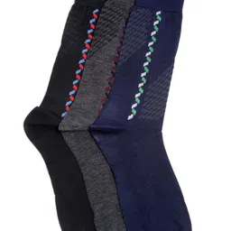Alvaro Castagnino Men Pack Of 3 Assorted Calf-Length Socks-image-20