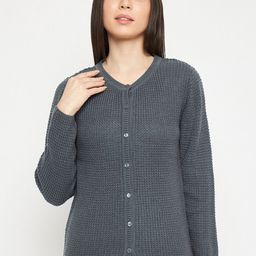 CREATIVE LINE Self Design Woollen Cardigan Sweater-picture-33