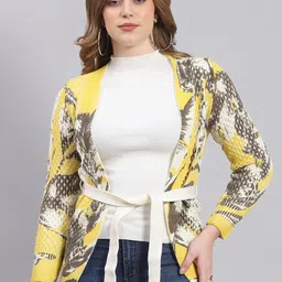 Monte Carlo Abstract Printed Woolen Front-Open Sweater-1