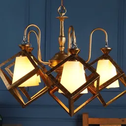 MFD HOME FURNISHING Copper-Toned & White Aluminium Traditional Cluster Light-27