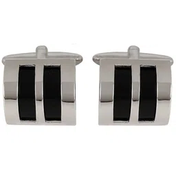 PELUCHE Men Black Onyx Stone & Metal Play Cufflinks-picture-48