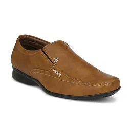 RL Rocklin Men Men Tan Brown Textured Formal Slip-Ons-image-82