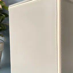 CasaGold Grey Solid Printed Wooden Open Bin with Lid-46