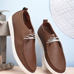 The Roadster Lifestyle Co. Men Tan Brown Round Toe Lightweight Boat Shoes-picture-6