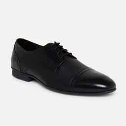 EZOK Men Textured Round Toe Leather Formal Derbys-picture-15