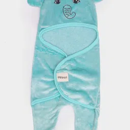 MiArcus Unisex Kids Blue Summer 210 GSM Flurry Knitted Hooded Blanket-image-2