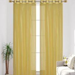 Homefab India Set of 4 Striped Sheer Door Curtains-17
