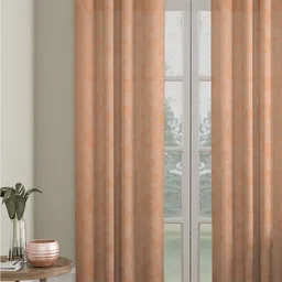 HOSTA HOMES Brown Geometric Self Design Door Curtain-13