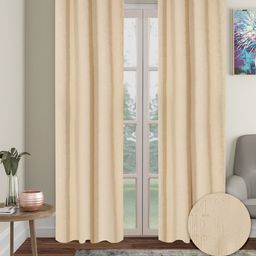 Aura Beige 2 Pieces Polyester Blackout Door Curtains-image-39