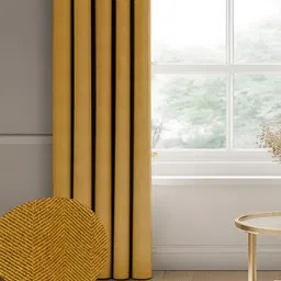 CASABLEU Mustard 2 Pieces Black Out Door Curtain-5