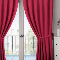 BIANCA Maroon Single Black Out Door Curtain-28