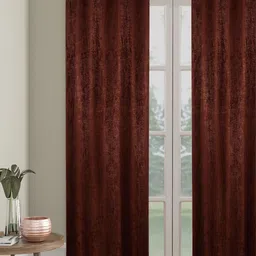 SOKNACK Coffee Brown Black Out Door Curtain-image-89