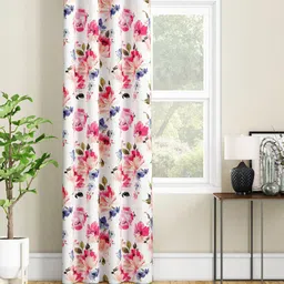 SEJ by Nisha Gupta White & Pink Floral Long Door Curtain-image-29