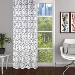 THE CONVERSION Coffee Brown Floral Long Door Curtain-image-67