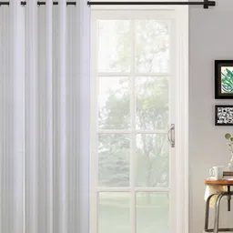HOSTA HOMES White Striped Long Door Curtain-image-18