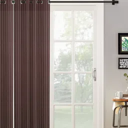HOSTA HOMES Brown Striped Long Door Curtain-25