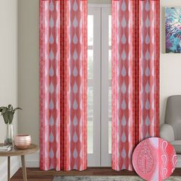 Aura Red & White 2 Pieces Ethnic Motifs Long Door Curtains-image-108