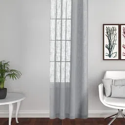 THE CONVERSION Grey Sheer Long Door Curtain-image-37