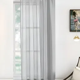 THE CONVERSION Grey Sheer Long Door Curtain-image-63