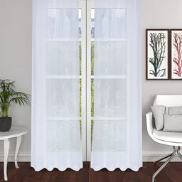 THE CONVERSION White 2 Pieces Sheer Long Door Curtains-image-70