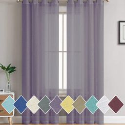 Cloth Fusion Lavender 2 Pieces Semi Transparent Sheer Long Door Curtains-18