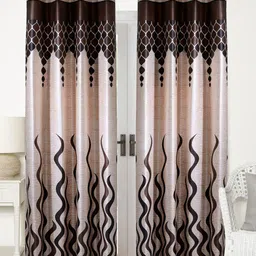 Home Sizzler Brown Set of 2 Long Door Curtain-image-38