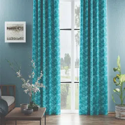 BIANCA Sea Green Set of 2 Room Darkening Door Curtain-55