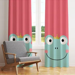 STYBUZZ Pink & Blue Set of 2 Room Darkening Door Curtain-12
