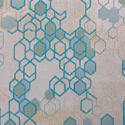 Ariana Turquoise Blue & Cream Geometric Printed Room Darkening Door Curtain-picture-17