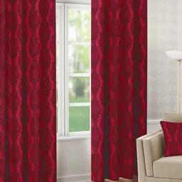 Raymond Home Maroon 2 Pcs Ethnic Motifs Door Curtains-image-50