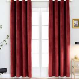 Aura Maroon 2 Pieces Room Darkening Long Door Curtain-image-24