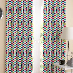 Airwill Blue & Red 2Pcs Geometric  Room Darkening Long Door Curtain-image-18