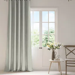 DDecor Grey Geometric Room Darkening Long Door Curtain-image-52