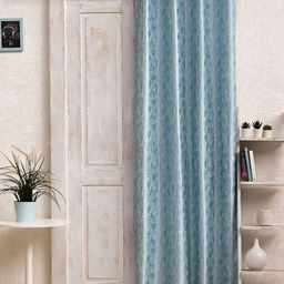 Ariana Blue & White Abstract Printed Room Darkening Door Curtain-16
