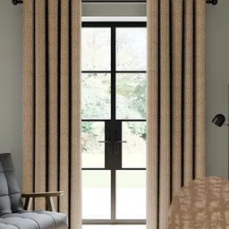 CASABLEU Coffee Brown 2 Pieces Self Design Black Out Long Door Curtain-45