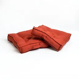 SKANDA FAB Brown 2 Pieces Pure Cotton Square Floor  Cushions-image-60