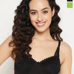 Clovia Green & Black Pack Of 2 Floral Full Coverage All Day Comfort Cotton Bra-picture-28