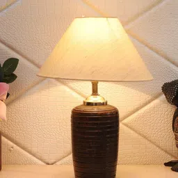 Foziq Brown Solid Table Lamp-image-35
