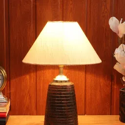 Foziq Brown & White Textured Table Lamps-picture-23