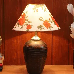 foziq Brown & White Printed Table Lamps-40