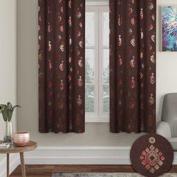 Aura 2 Pieces Ethnic Motifs Printed Black-Out Window Curtains-19